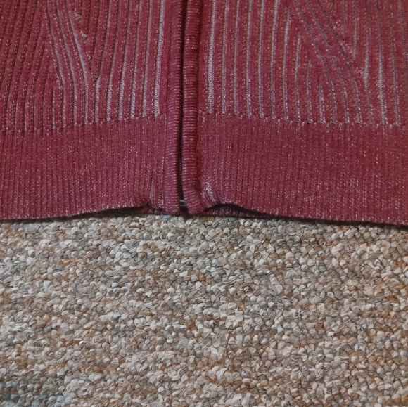 INC International Concepts Men's Zip up Sweater Medium M Dark red and Gray - Picture 3 of 6